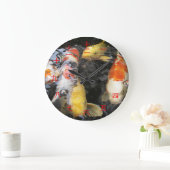 Koi Fish Chinese Numeral Character (Red font) Grote Klok (Huis)