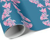 Koi Fish Chinoiserie Ogee in Pink and Deep Aqua Cadeaupapier (Rol Hoek)
