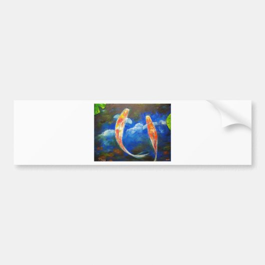 Koi Fish Cloud Reflections Bumpersticker (Voorkant)