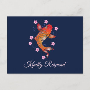 Koi FIsh Custom RSVP Card Uitnodiging Briefkaart