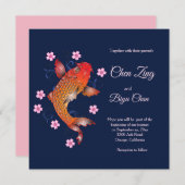 Koi Fish Custom Wedding Invitation (Devant / Derrière)