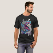 Koi Fish Dad Gift Idea Ying and Yang T-shirt (Voorkant volledig)