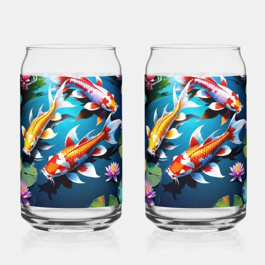 Koi Fish Drinkware Set Blikvorm Glas (Achterkant)