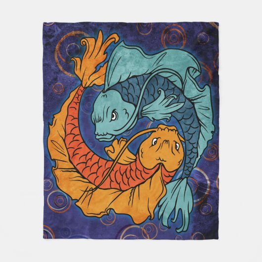 Koi Fish Fleece Deken (Voorkant)