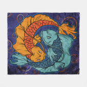 Koi Fish Fleece Deken (Voorkant (Horizontaal))