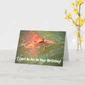 Koi Fish Funny carte d'anniversaire (Fleur jaune)