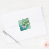 Koi Fish Gentle Symphony Vierkante Sticker (Envelop)