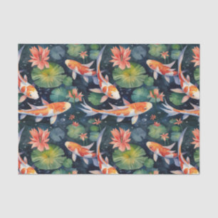 Koi Fish Green Lily Pads Vijver Decoupage Tissuepapier