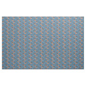 Koi Fish Illustrations on Blue Patterned Stof (Fat Quarter)