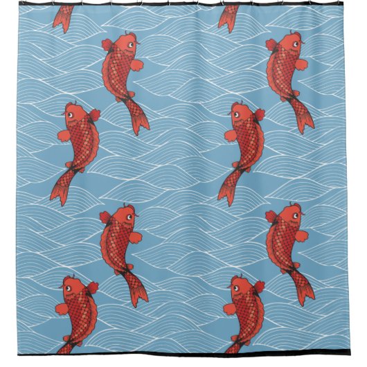 KOI FISH JAPANESE Shower Curtain Douchegordijn (Voorkant)