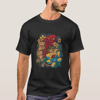 Koi Fish Japanese Street wear with Lotus Flowers T-shirt