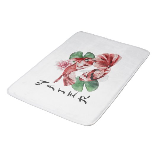 Koi Fish Japans stijlscript oosterse kunst Badmat (Gekanteld)