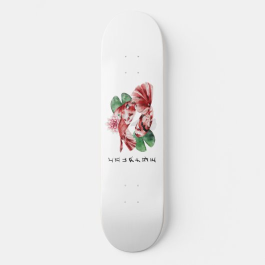 Koi Fish Japans stijlscript oosterse kunst Skateboard (Voorkant)