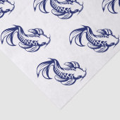 Koi Fish Karp #2 DIY kleuren blauw Tissuepapier (Detail)
