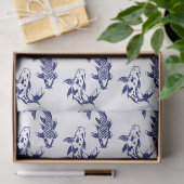 Koi Fish Karp #3 DIY kleuren blauw Tissuepapier (Geschenk)