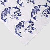 Koi Fish Karp #3 DIY kleuren blauw Tissuepapier (Detail)