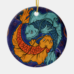 Koi Fish Keramisch Ornament