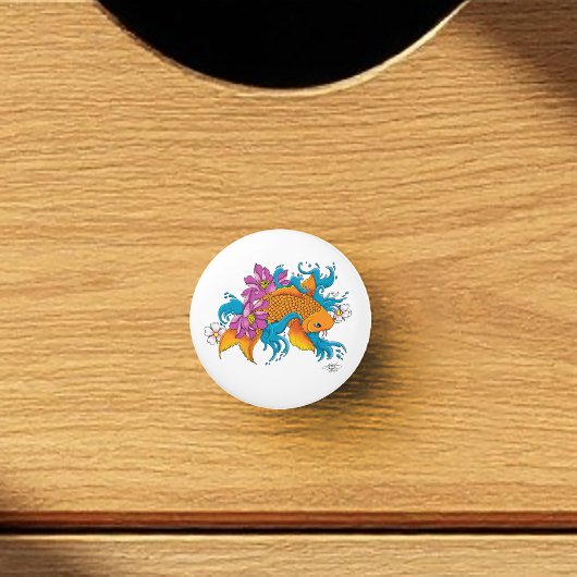 Koi Fish Lotus Kersenbloesem Keramische Knop