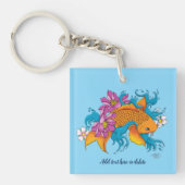 Koi Fish Lotus Kersenbloesem Sleutelhanger (Voorkant)