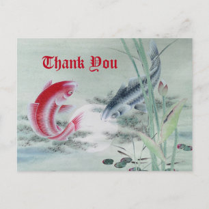 Koi Fish met Lotus Briefkaart
