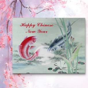 Koi Fish met Lotus Briefkaart