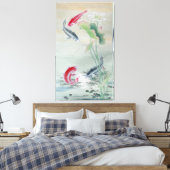 Koi Fish met Lotus Canvas Afdruk (Insitu (Slaapkamer))