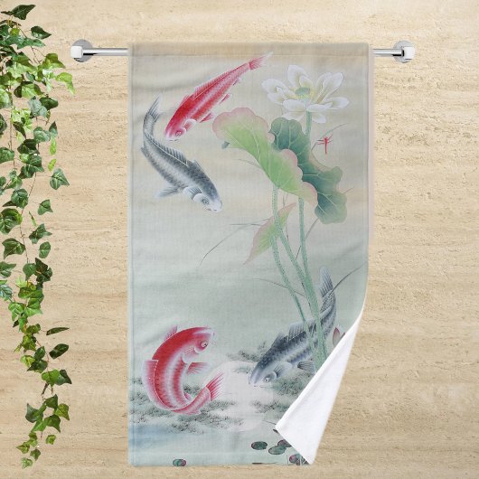 Koi Fish met Lotus Handdoek