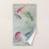 Koi Fish met Lotus Handdoek (Handdoek)