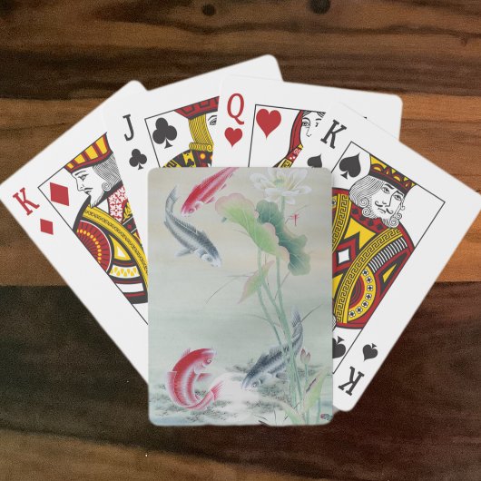 Koi Fish met Lotus Pokerkaarten