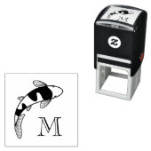 Koi Fish Monogram Initiaal Zelfinktende Stempel (In situ)
