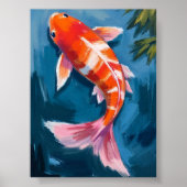 Koi Fish Mooie Waterverf Poster (Voorkant)