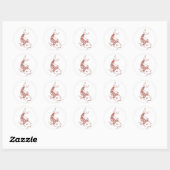 Koi Fish Outline Ronde Sticker (Vel)