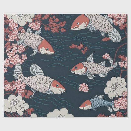 Koi Fish Pattern Cadeaupapier (Vlak)