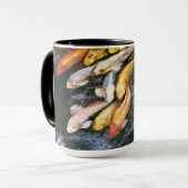 Koi Fish Pond Art Painting Mok (Voorkant links)