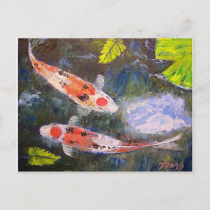 Koi Fish Pond Briefkaart