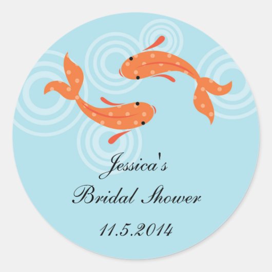 Koi Fish Pond Favor Sticker (Voorkant)