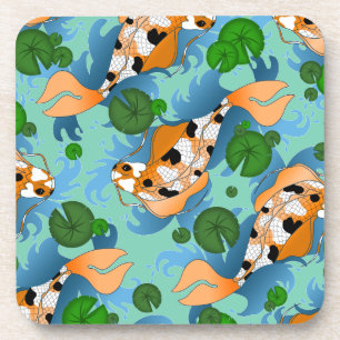Koi Fish & Pond Lilies - Aangepast Bier Onderzetter