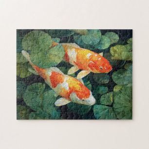 Koi Fish Pond Lily Pads Legpuzzel