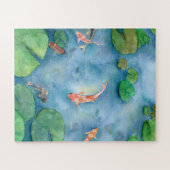 Koi Fish Pond watercolor Legpuzzel (Horizontaal)