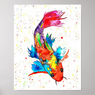 Koi Fish Poster - 11 x 14 inch