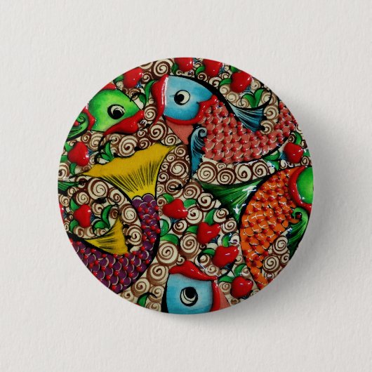 Koi Fish Ronde Button 5,7 Cm (Voorkant)