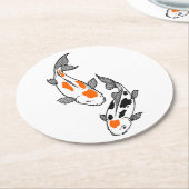 Koi Fish Ronde Kartonnen Onderzetter (Gebogen)