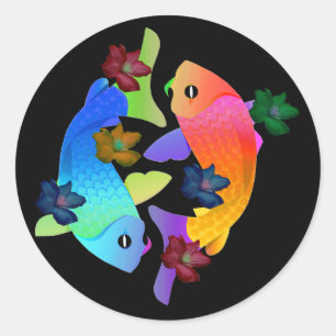Koi Fish Ronde Sticker