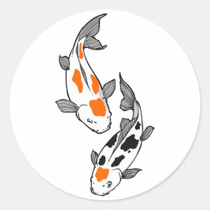 Koi Fish Ronde Sticker