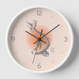 Koi Fish ronde wandklok