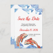 Koi Fish Save the Date Kaart (Voorkant / Achterkant)
