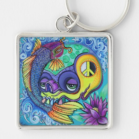 Koi Fish Skull Sleutelhanger (Voorkant)