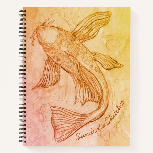 Koi Fish Spiral Sketchbook Option Carnet (Devant)