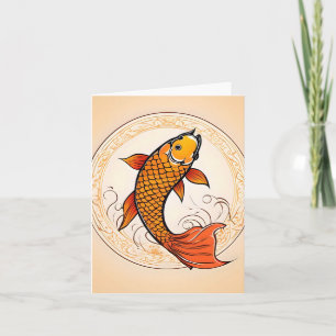 Koi Fish Study F Carte de voeux pliée