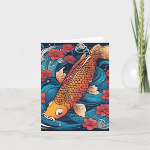 Koi Fish Study K Carte de voeux pliée
